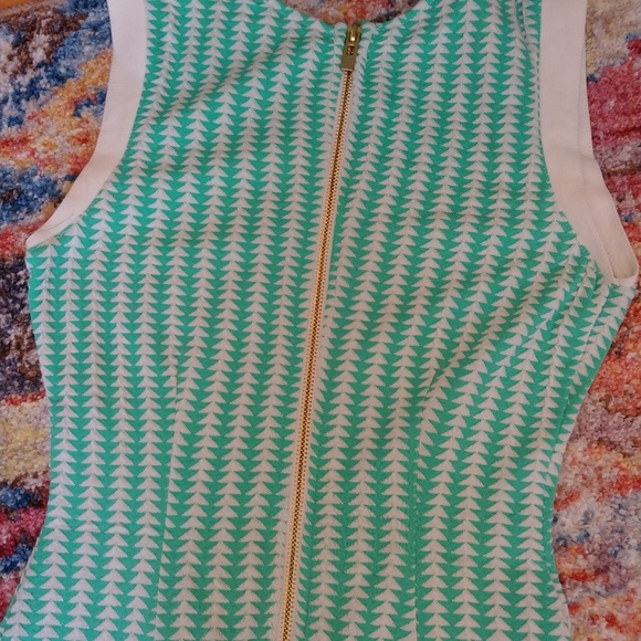 Adorable S Love Ady stretchy teal & white dress - Picture 7 of 9